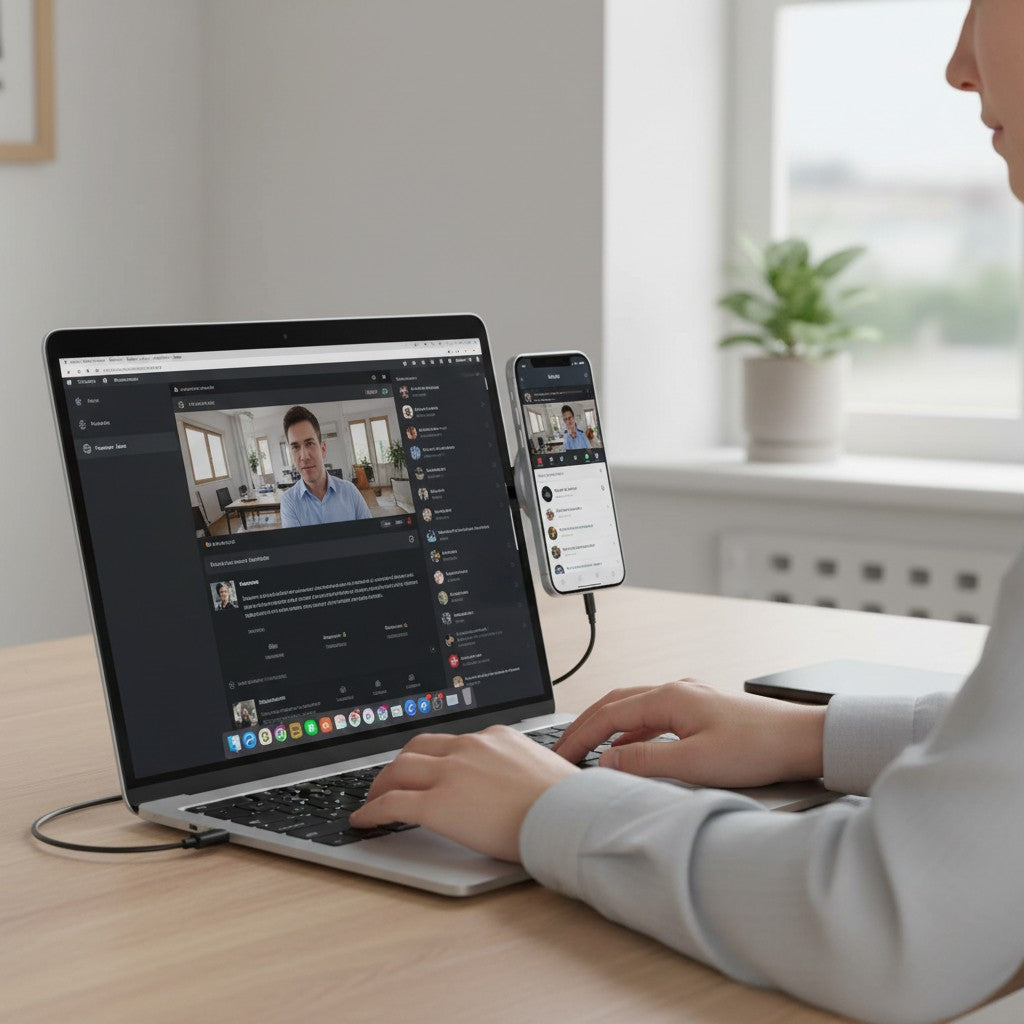 MagSnap Pro — Suport Magnetic pentru Telefon, Compatibil cu Laptop și Monitor